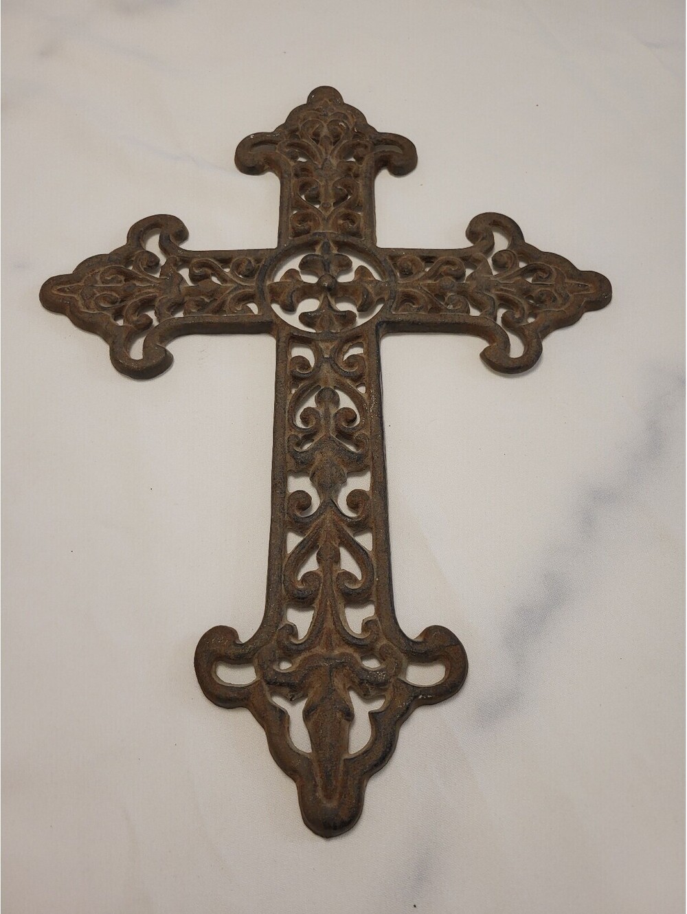 Rustic Decorative Cast Iron Wall Cross 17x12.5